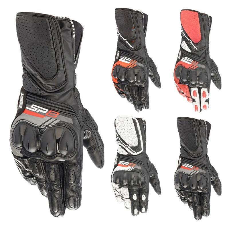 Guantes de moto para hombre — Guantes de competición de piel de oveja premium, antideslizantes y resistentes al desgaste; ideales para motocross, conducción y uso diario — Cómodos y duraderos; equipo de protección deportivo en color negro para motociclist