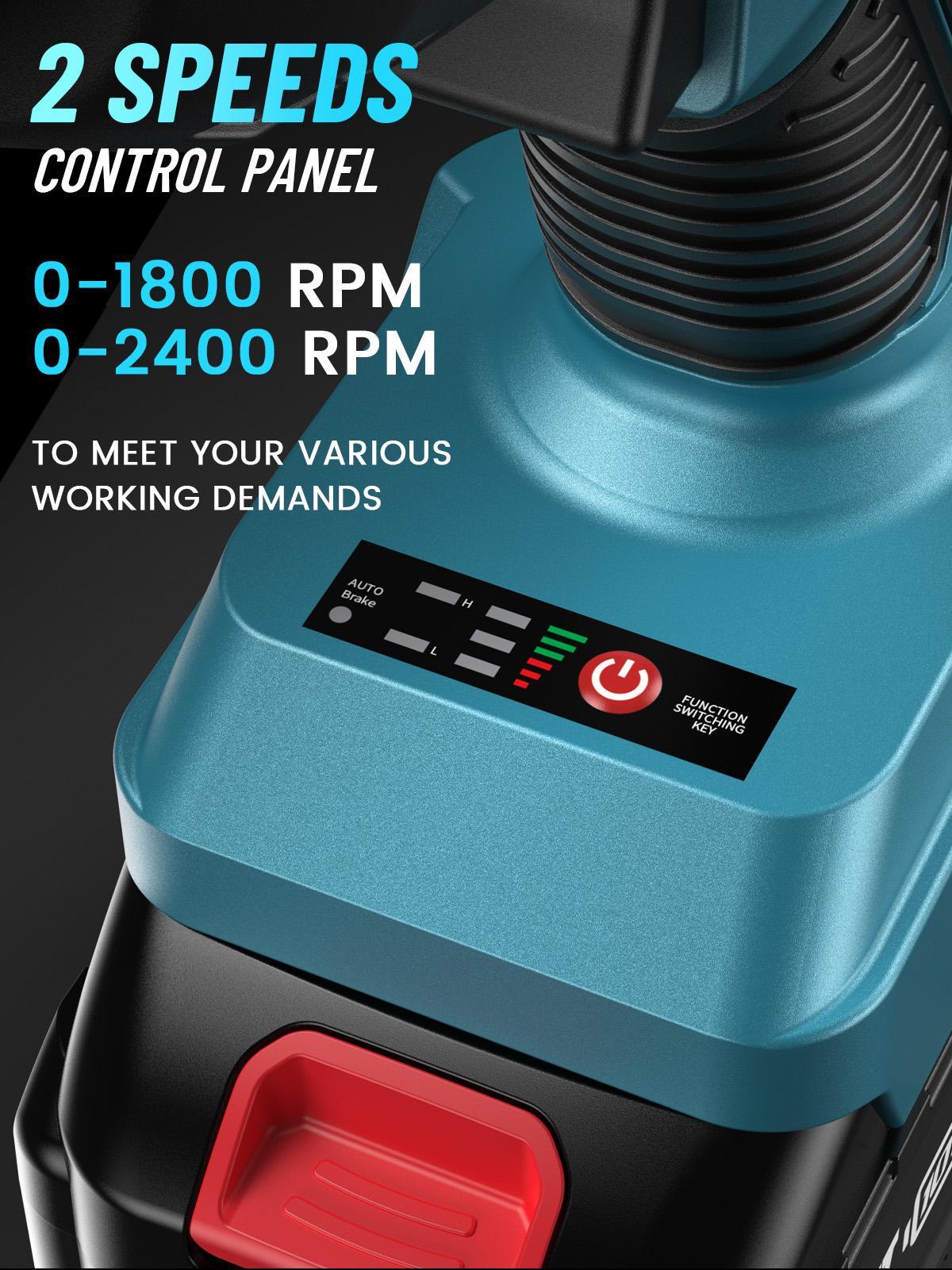 Seesii 3 in 1 Cordless Impact Wrench 1/2'',3300RPM,Brushless Impact Driver w/ 2x 4.0Ah Batteries,6 Sockets,Drills,6 Screws,Power Tool Heavy Duty
