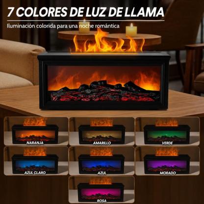 Fuego de Chimenea Humidificador con Luz LED y Control Remoto Purificador de Aire para Hogar y Día del Padre Regalo de Aromaterapia Dual Función con Aceites Esenciales