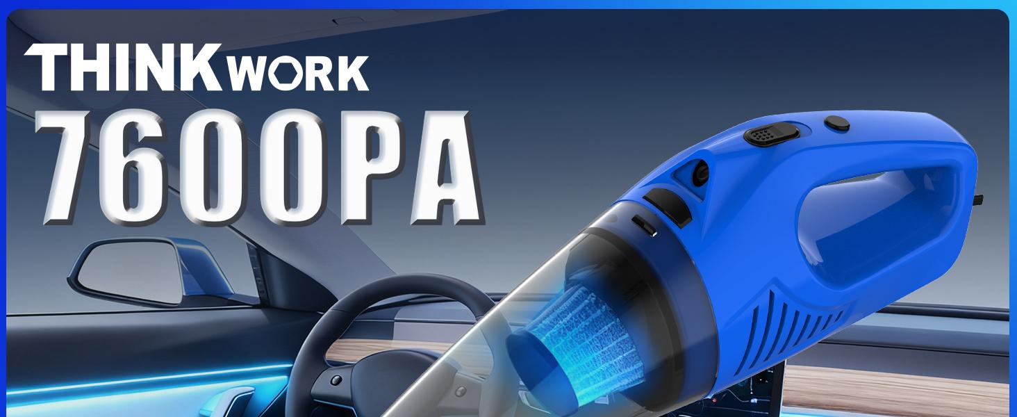 THINKWORK Car Cleaning Kit & Car Detailing Kit, Car Cleaning Kit with High-Power Blue Handheld Vacuum Cleaner, Brush Sets, Windshield Cleaner, Car Accessories, Car Gift Set