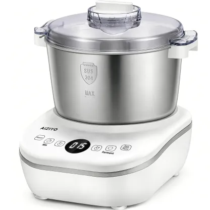 AIZIYO DoughChief — Mezcladora de masa eléctrica de 7 cuartos con función de fermentación, máquina de amasar con recipiente de acero inoxidable 304, control por microcomputadora, panel táctil frontal y fácil limpieza (Ideal para pan y pizza)