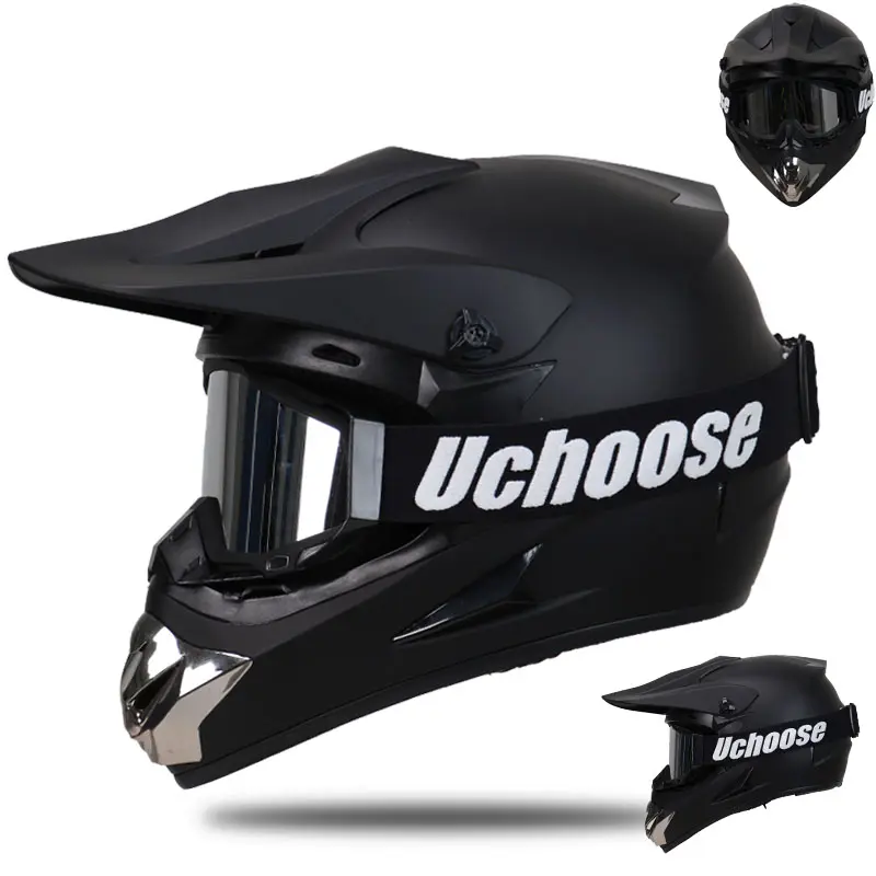 Casco de moto todoterreno, casco de rally de montaña, visera desmontable y ligera, diseño compacto, incluye gafas protectoras.