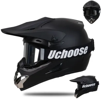 Casco de moto todoterreno, casco de rally de montaña, visera desmontable y ligera, diseño compacto, incluye gafas protectoras.