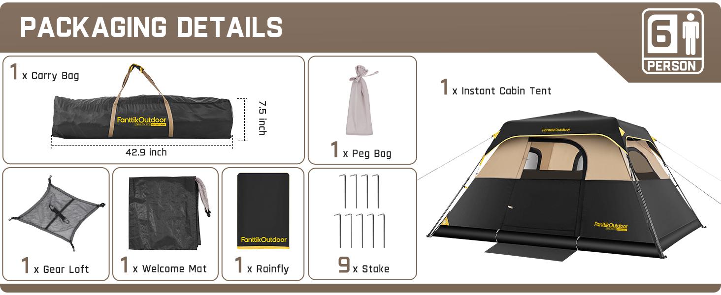 【DealsForYouDays】Fanttik Camping Tent Zeta C4/C6 Person Instant Cabin Tent Setup in 60 Seconds with Rainfly & Windproof Portable with Carry Bag for Family Camping & Hiking,SummerWins, Father's Day Gifts, Tents For Camping,campingessentia 【DealsForYouDays】Fanttik Camping Tent Zeta C4/C6 Person Instant Cabin Tent Setup in 60 Seconds with Rainfly & Windproof Portable with Carry Bag for Family Camping & Hiking,SummerWins, Father's Day Gifts, Tents For Camping,campingessentia