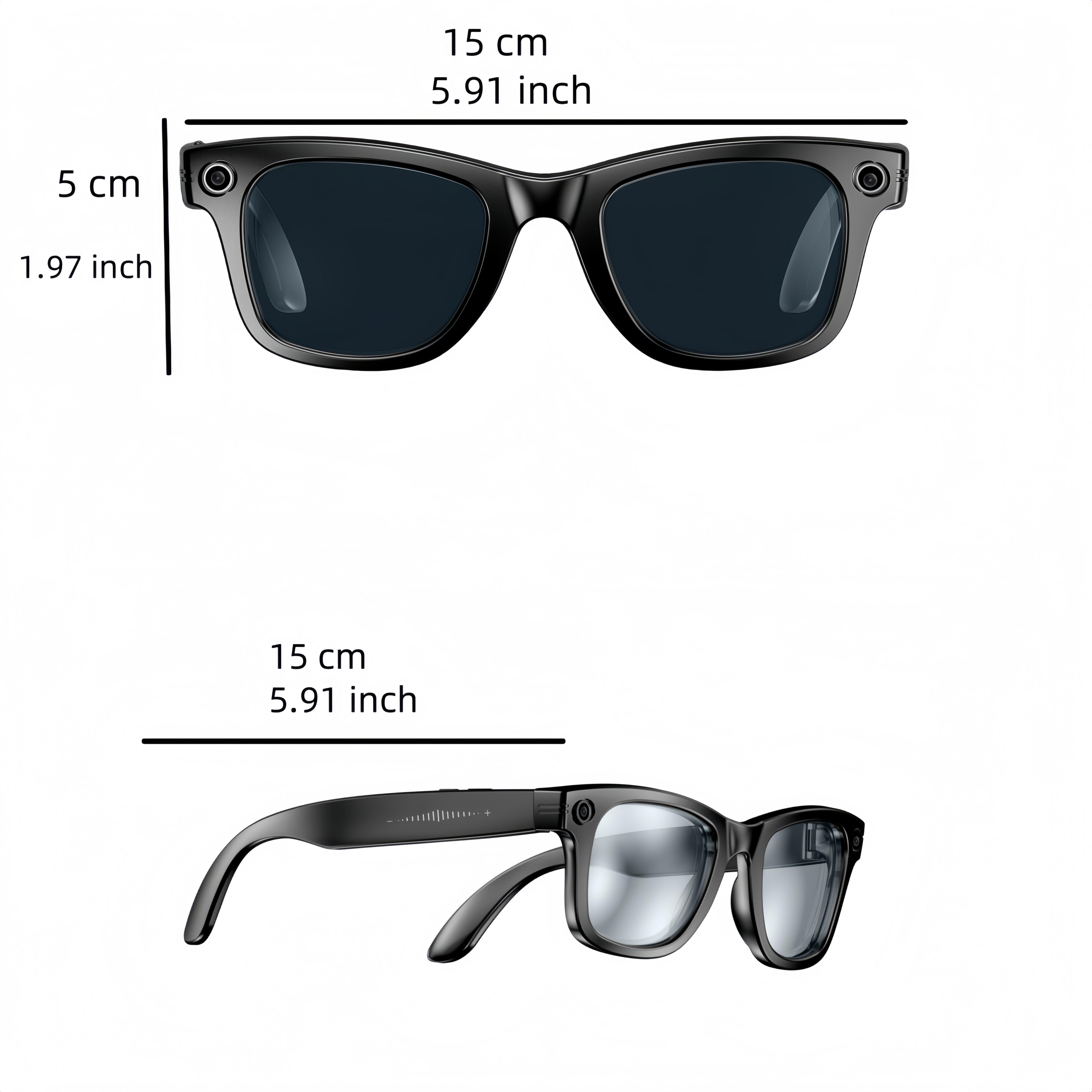 LUSBY Smart AI Camera Glasses with 8MP Photochromic Lenses ,Button Touch Adjustment for Travel Outdoor Adventures Hands-Free Photography 160+Languages Real-Time Translation Bluetooth Wireless Wearable Video Recording UV Protection ,Easter gift