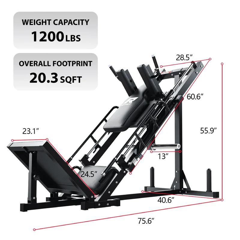 RitFit BLP01 3-In-1 Leg Press And Hack Squat Machine with Steel Foot Pedals and Anti-Slip Patterns home gym hip abduction machines Adjustable Workout Equipment Home Fitness Equipment, At Home Gym Equipment,summerwins