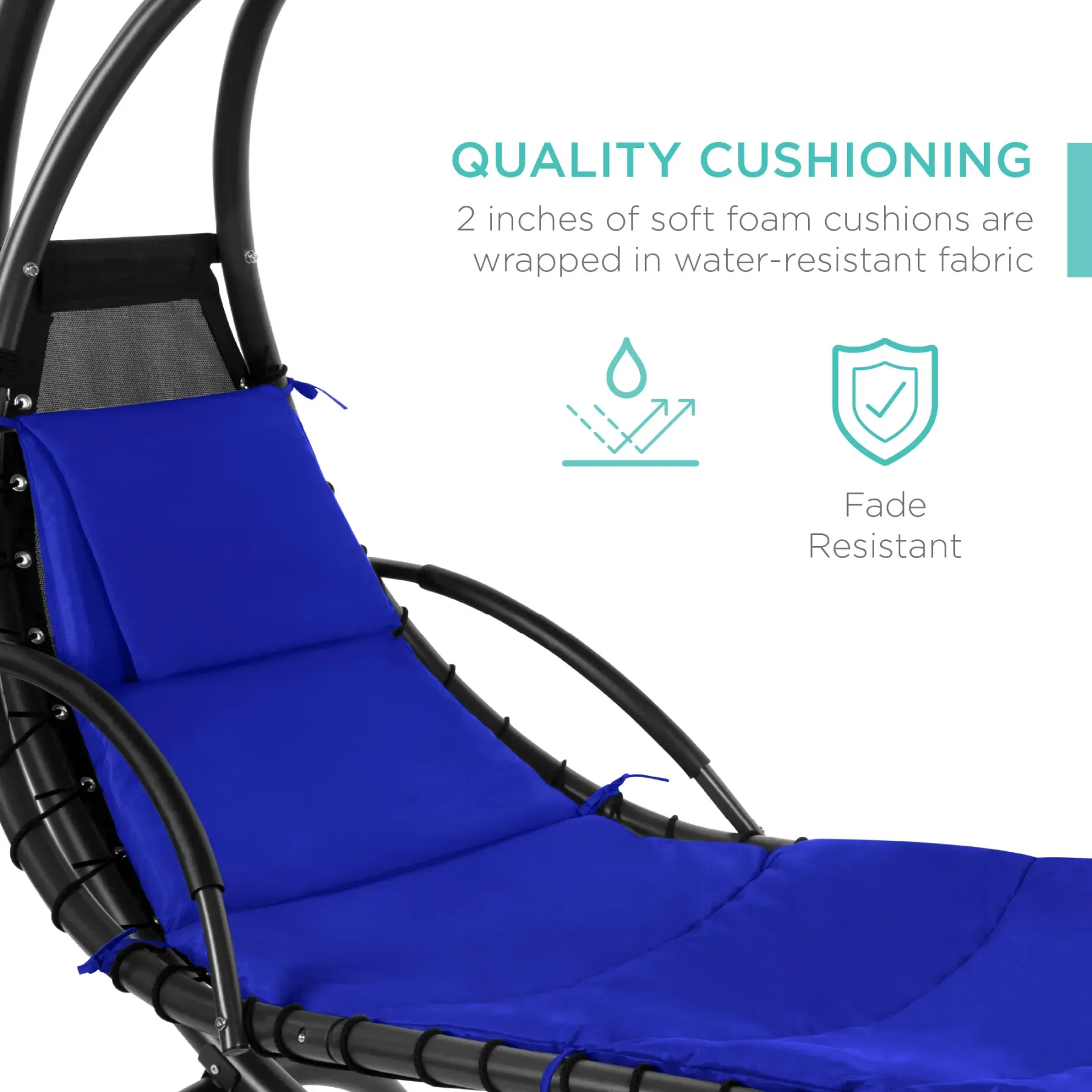 Best Choice Products — Tumbona colgante curva tipo columpio para patio o jardín, con almohada, toldo y soporte