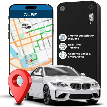 Localizador GPS Cube Magnetic Pro para vehículos y automóviles: 1 año de batería, ubicación en tiempo real, geovalla, historial de rutas y monitor de velocidad.