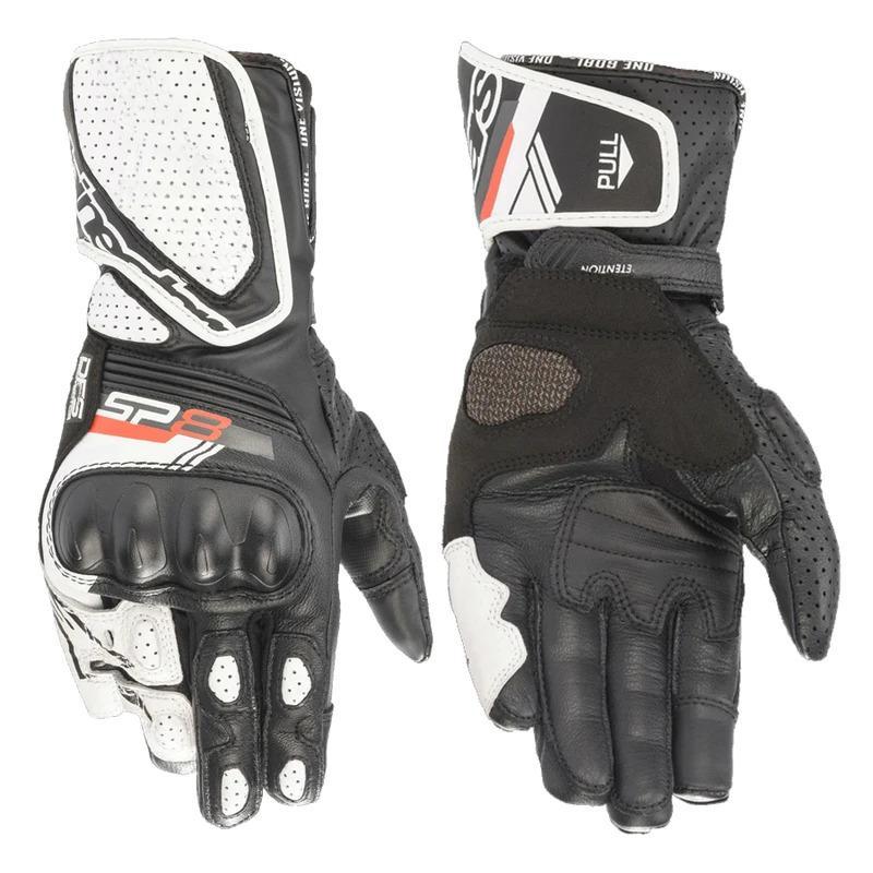 Guantes de moto para hombre — Guantes de competición de piel de oveja premium, antideslizantes y resistentes al desgaste; ideales para motocross, conducción y uso diario — Cómodos y duraderos; equipo de protección deportivo en color negro para motociclist
