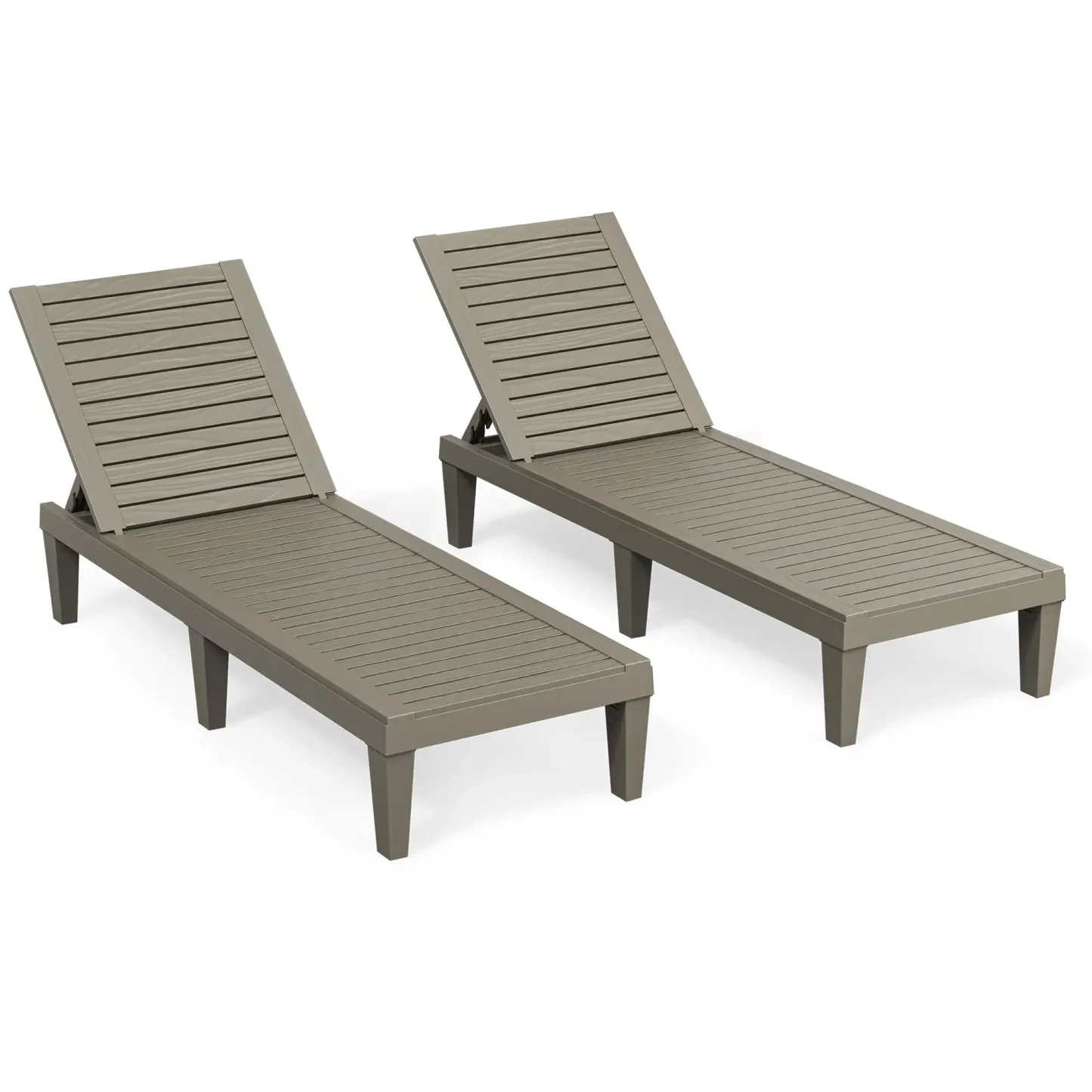 RIWENGO - Juego de 2 tumbonas para patio; sillas reclinables ajustables para exteriores, ideales para piscina, jardín, patio trasero o terraza.