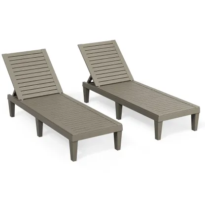 RIWENGO - Juego de 2 tumbonas para patio; sillas reclinables ajustables para exteriores, ideales para piscina, jardín, patio trasero o terraza.