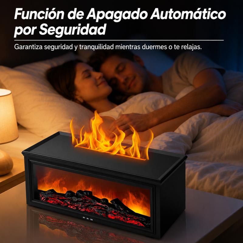 Fuego de Chimenea Humidificador con Luz LED y Control Remoto Purificador de Aire para Hogar y Día del Padre Regalo de Aromaterapia Dual Función con Aceites Esenciales