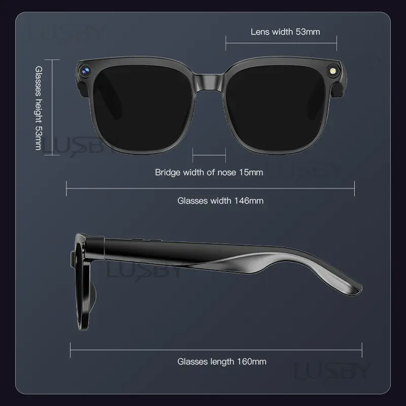 Gafas inteligentes con cámara e IA, 8 MP y protección UV