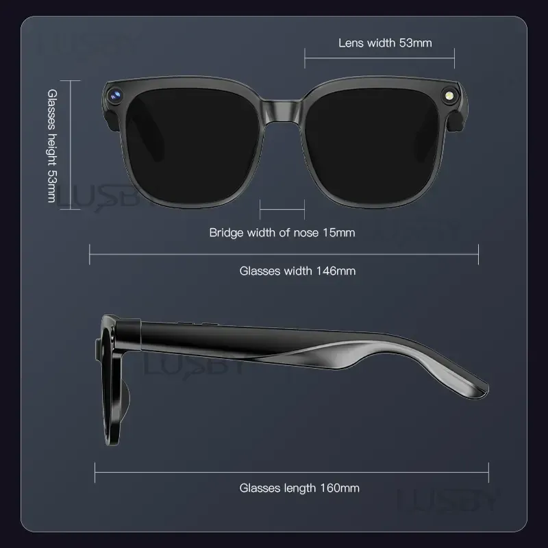 Gafas inteligentes con cámara e IA, 8 MP y protección UV