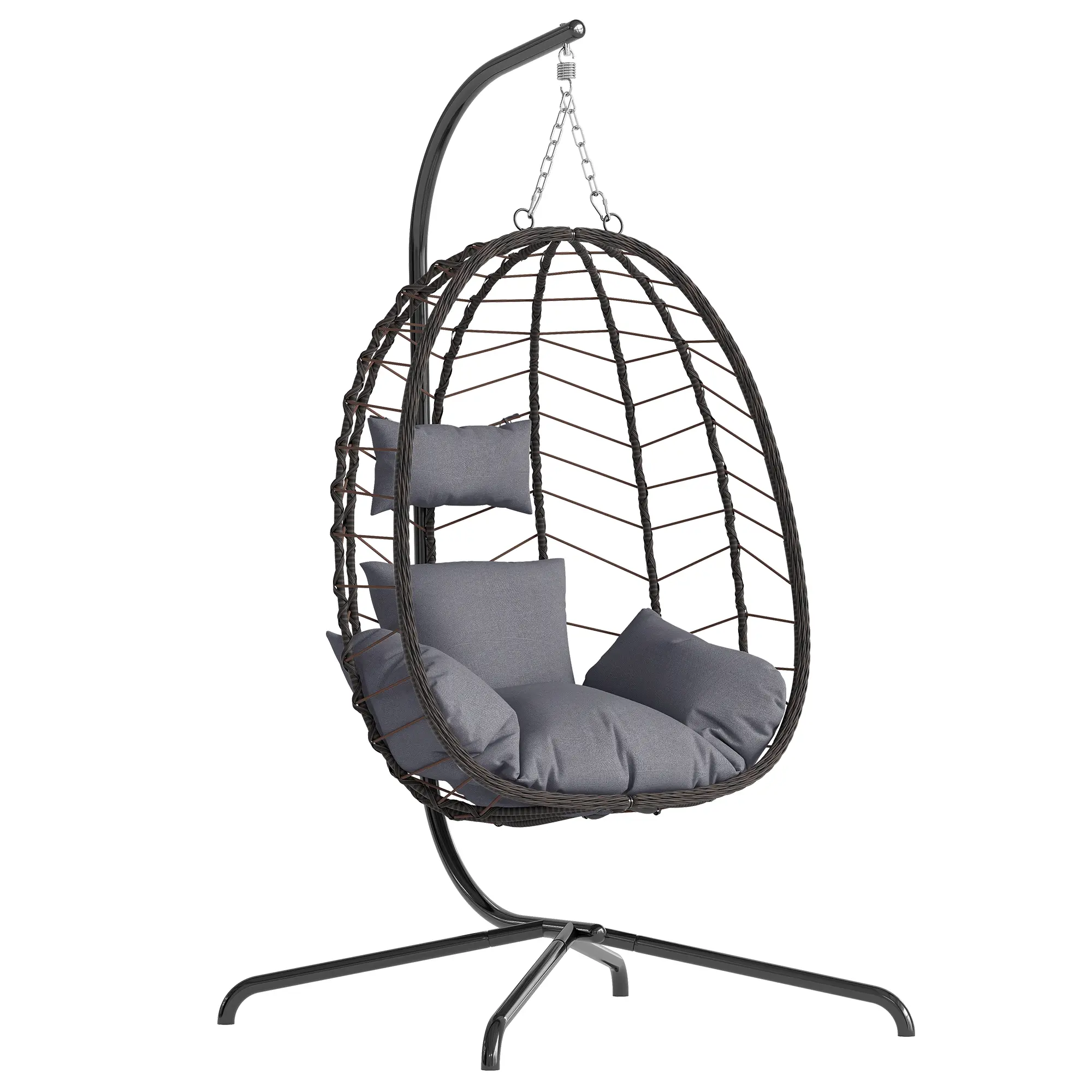 Sillón colgante tipo huevo: diseño de mimbre para interiores y exteriores