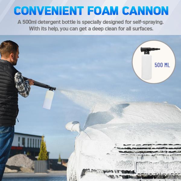 Electric Pressure Washer 2800 PSI 1.9 GPM Power Washer with Touch Screen Adjustable Pressure 4 Nozzles & 500ml Foam Cannon for Patio Cleaning