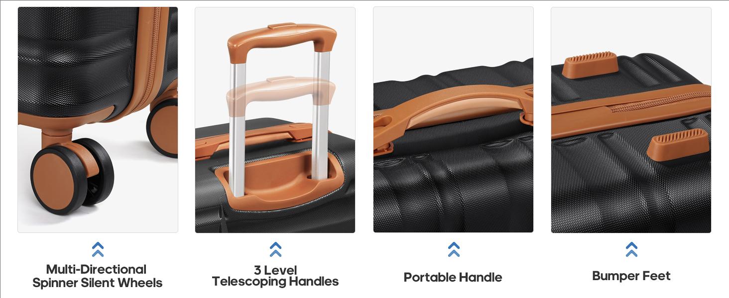 UKEIN 7-Piece Durable Hardside Luggage Set - 20/24/28-Inch 4-Wheel Spinner Carry-On Luggage with TSA Lock, YKK Zipper, Travel Bag, 3 Packing Cubes for Summer Travel, Outdoor Fun, Carry-On Luggage Sets UKEIN 7-Piece Durable Hardside Luggage Set - 20/24/28-Inch 4-Wheel Spinner Carry-On Luggage with TSA Lock, YKK Zipper, Travel Bag, 3 Packing Cubes for Summer Travel, Outdoor Fun, Carry-On Luggage Sets
