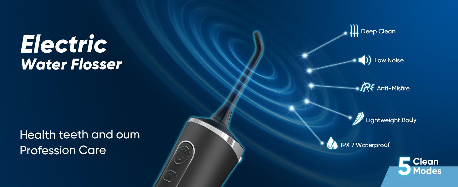 MySmile Cordless Water Flosser (260ml) - 5 Modes & 8 Jet Tips | Portable Oral Care for Braces & Travel