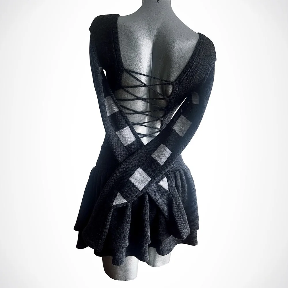 Laced Knit Dress