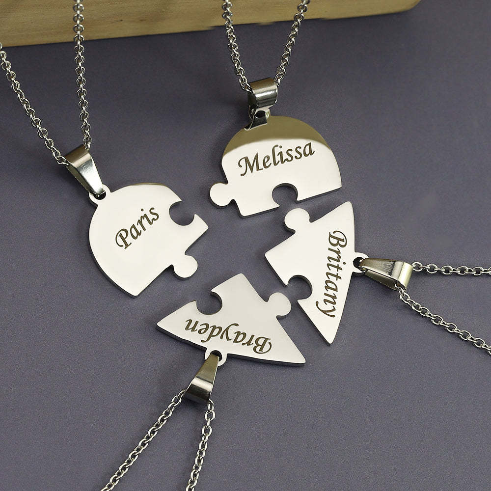 2 to 8 Friend Group Custom Engraved Name Necklaces