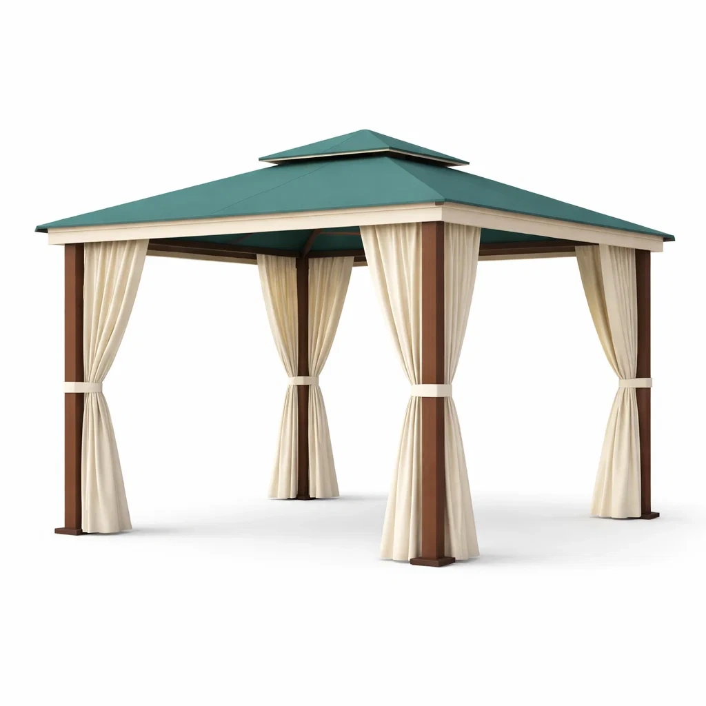 Pavillon mit aluminiumrahmen grün beige polyester-DWELLHARMONI