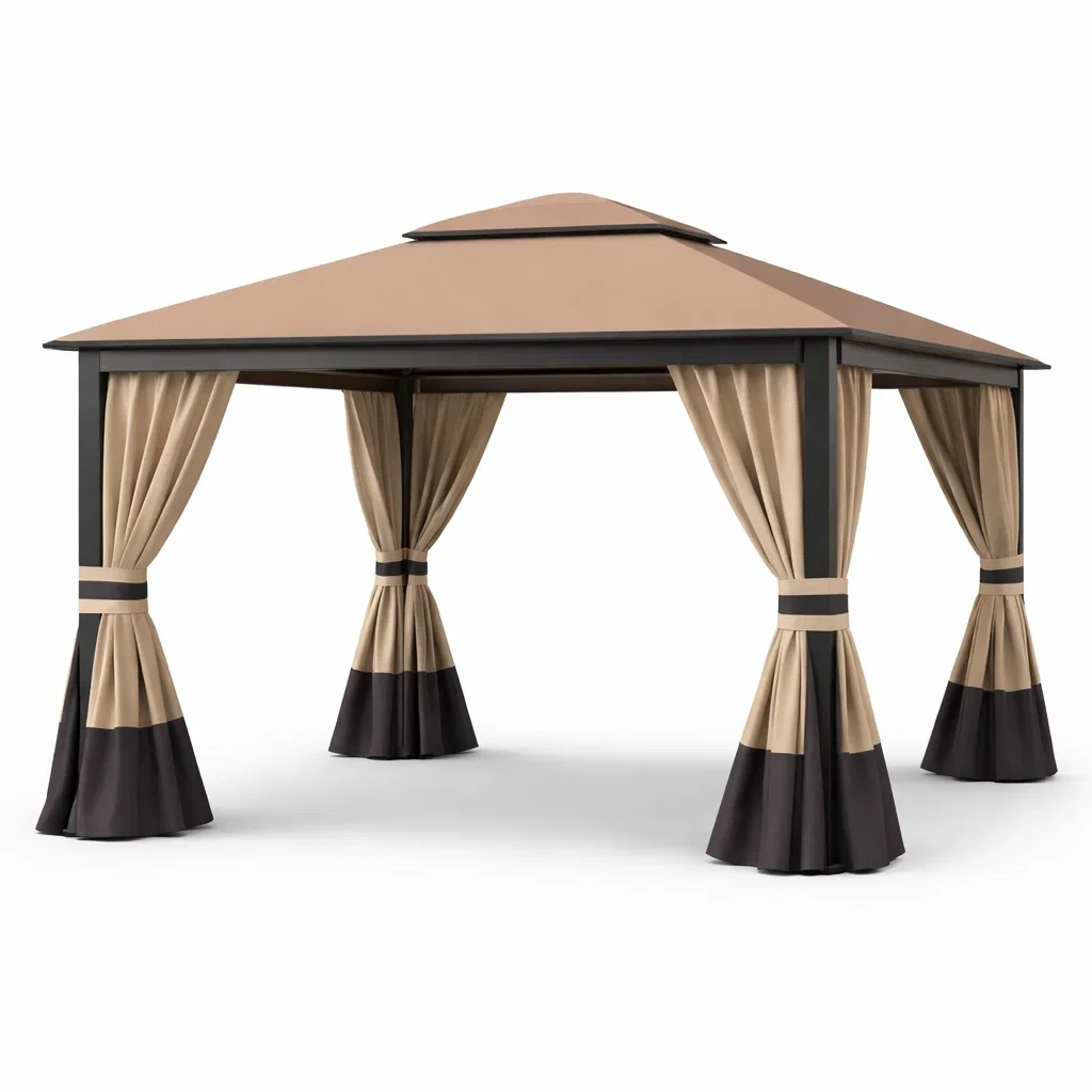 Pavillon stahl polyester beige schwarz-DWELLHARMONI