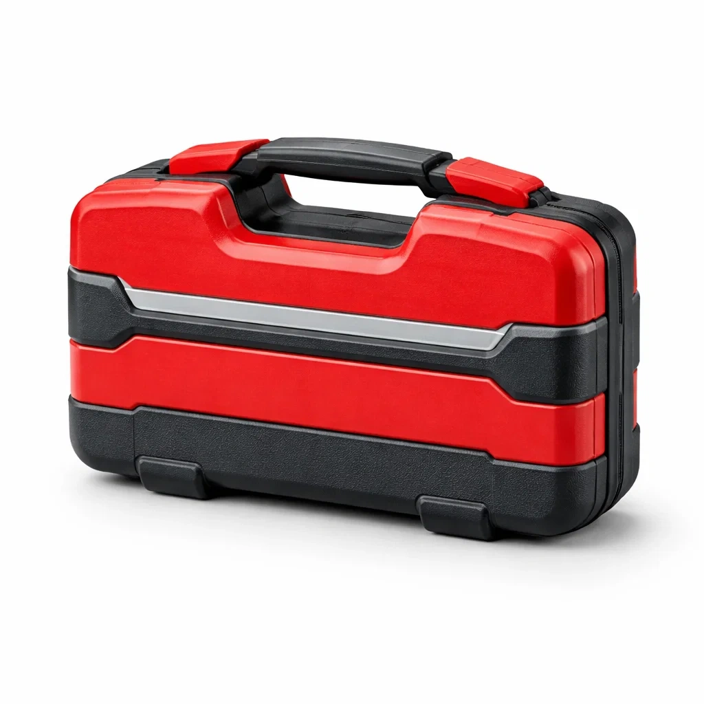 Werkzeugkasten polypropylen schwarz rot 45x30x15 cm-DWELLHARMONI