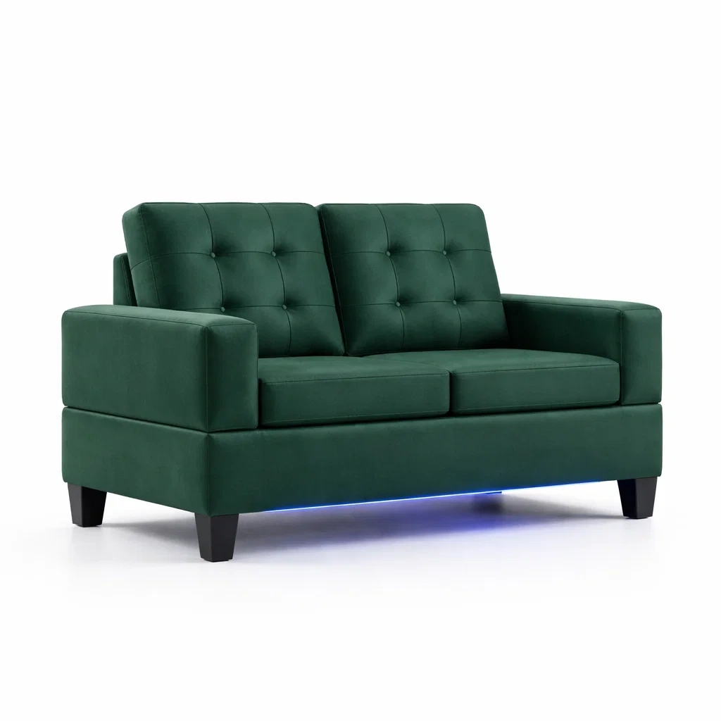 Sofa grün samt-DWELLHARMONI