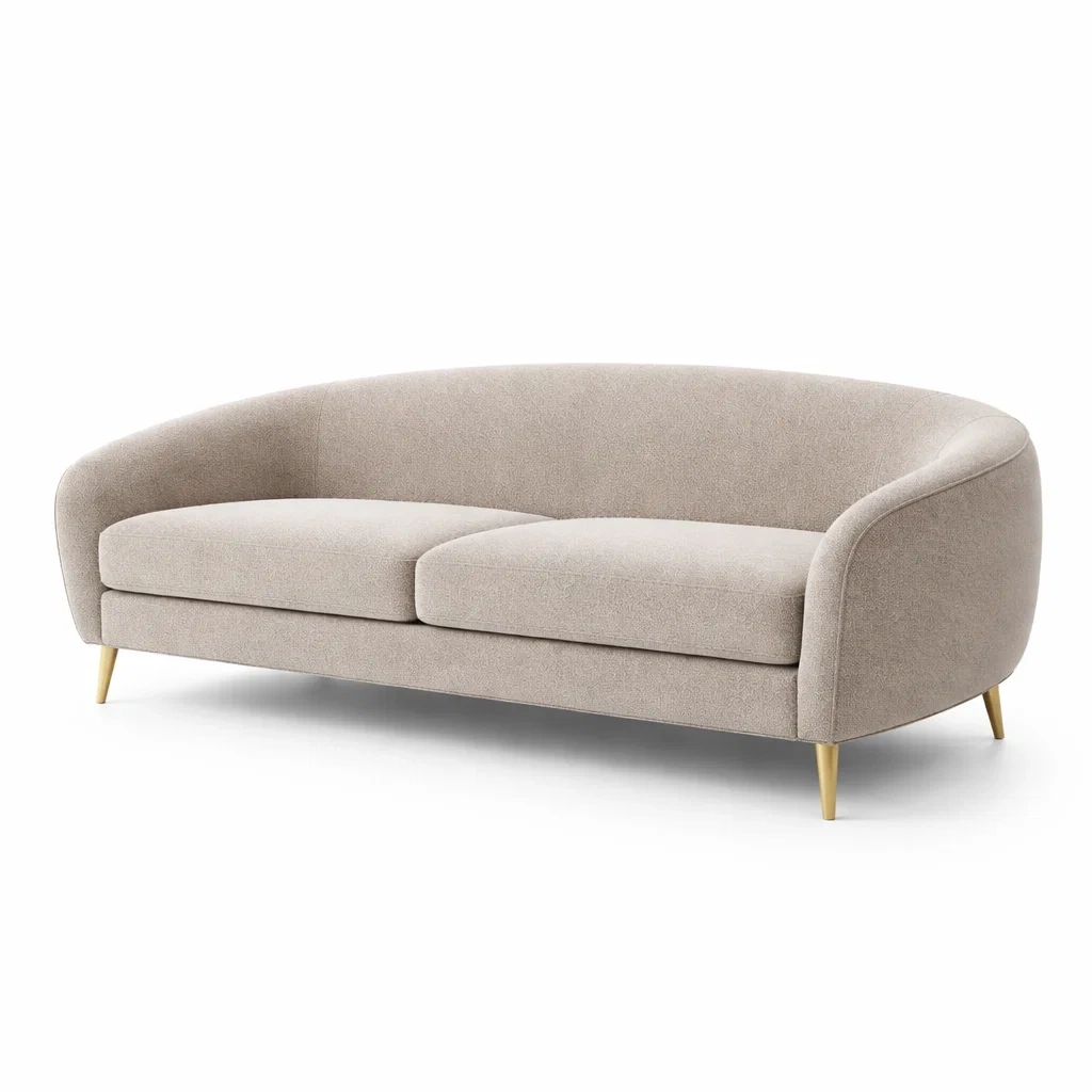 Sofa aus polyester mit metallfüßen beige-DWELLHARMONI