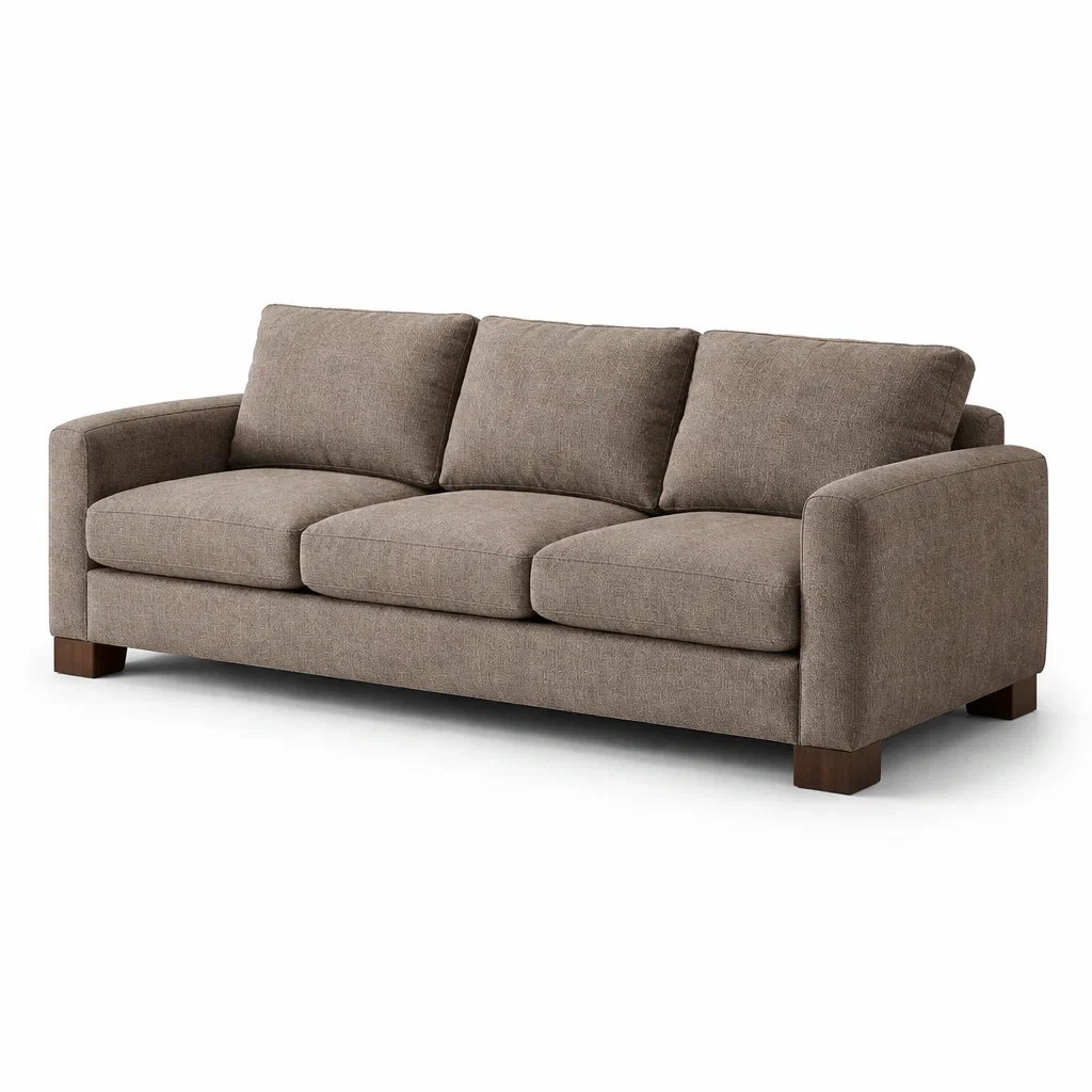 Sofa braun polyester-DWELLHARMONI
