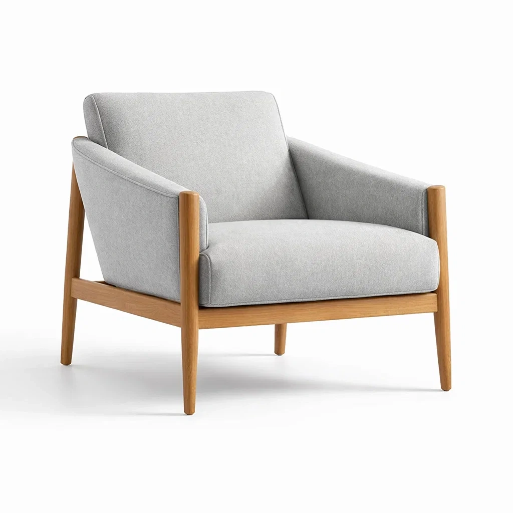 Sessel stoff eichenholzrahmen-DWELLHARMONI