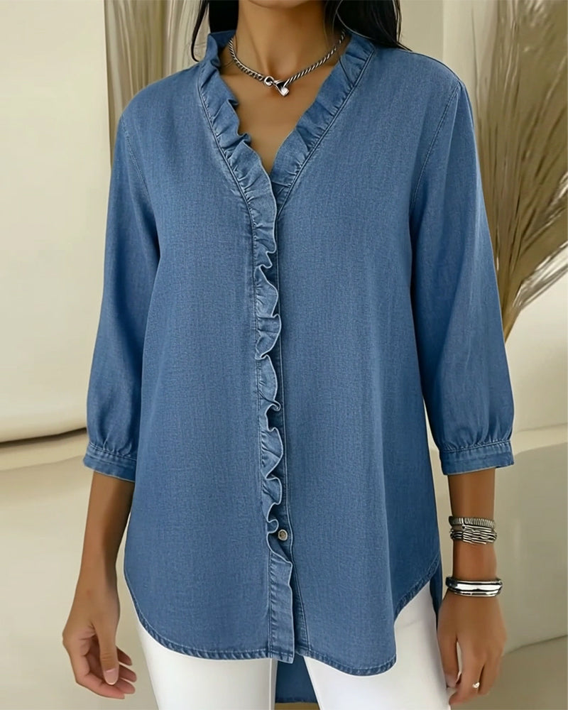 Elvari – Elegancka bluzka z falbanami