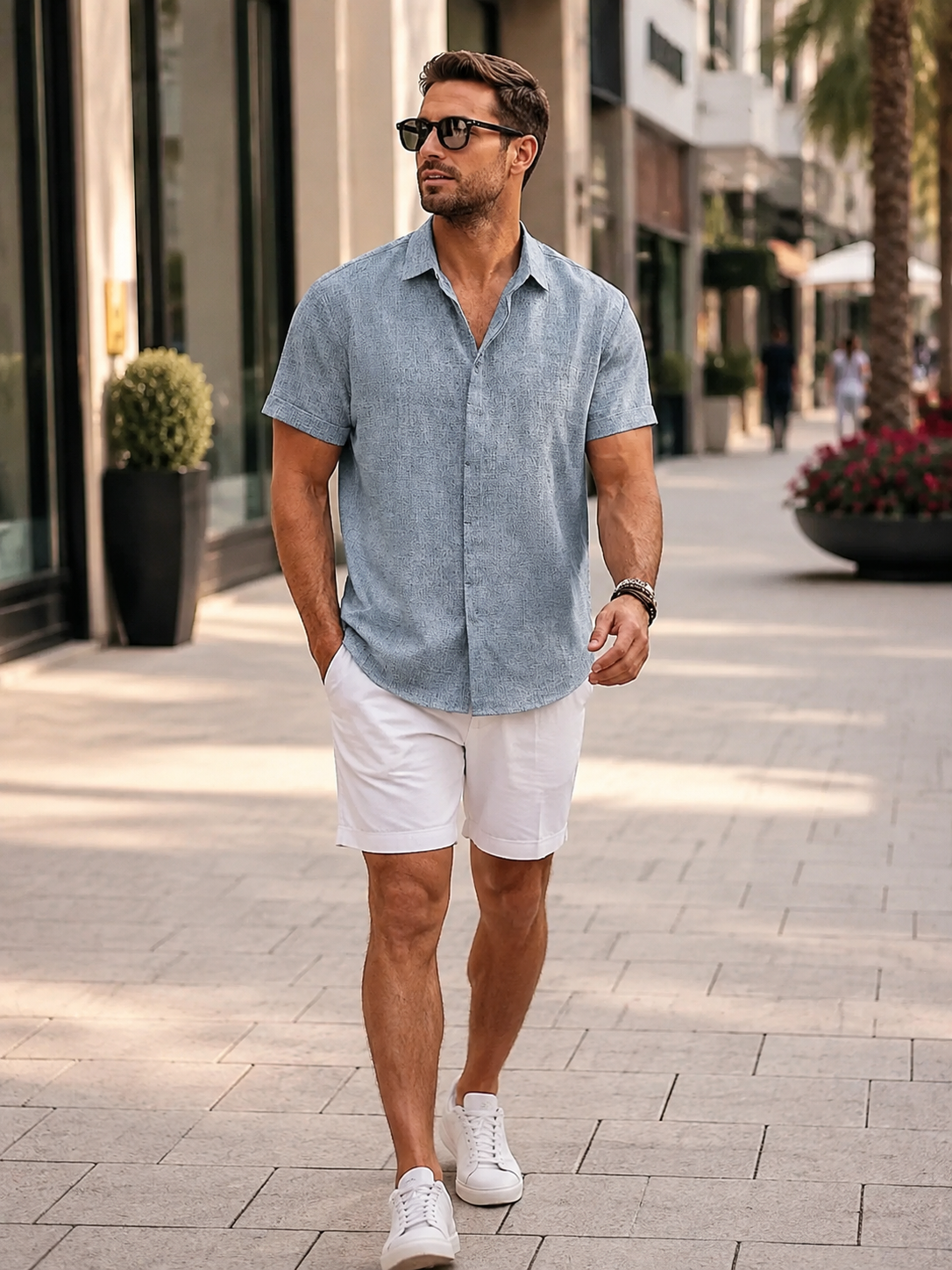 Light Blue Calder shirt in a polished city look