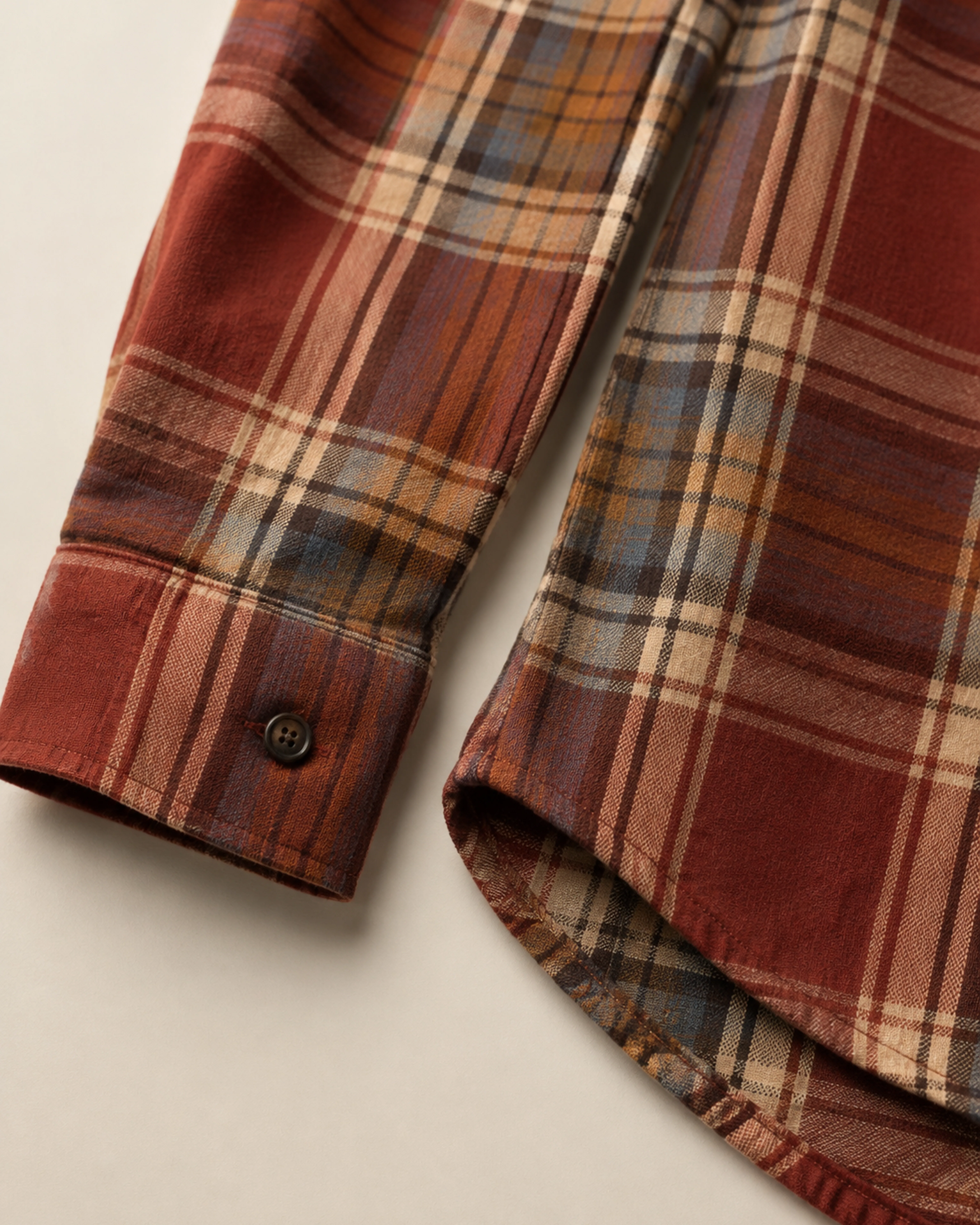 Cuff hem and seam detail
