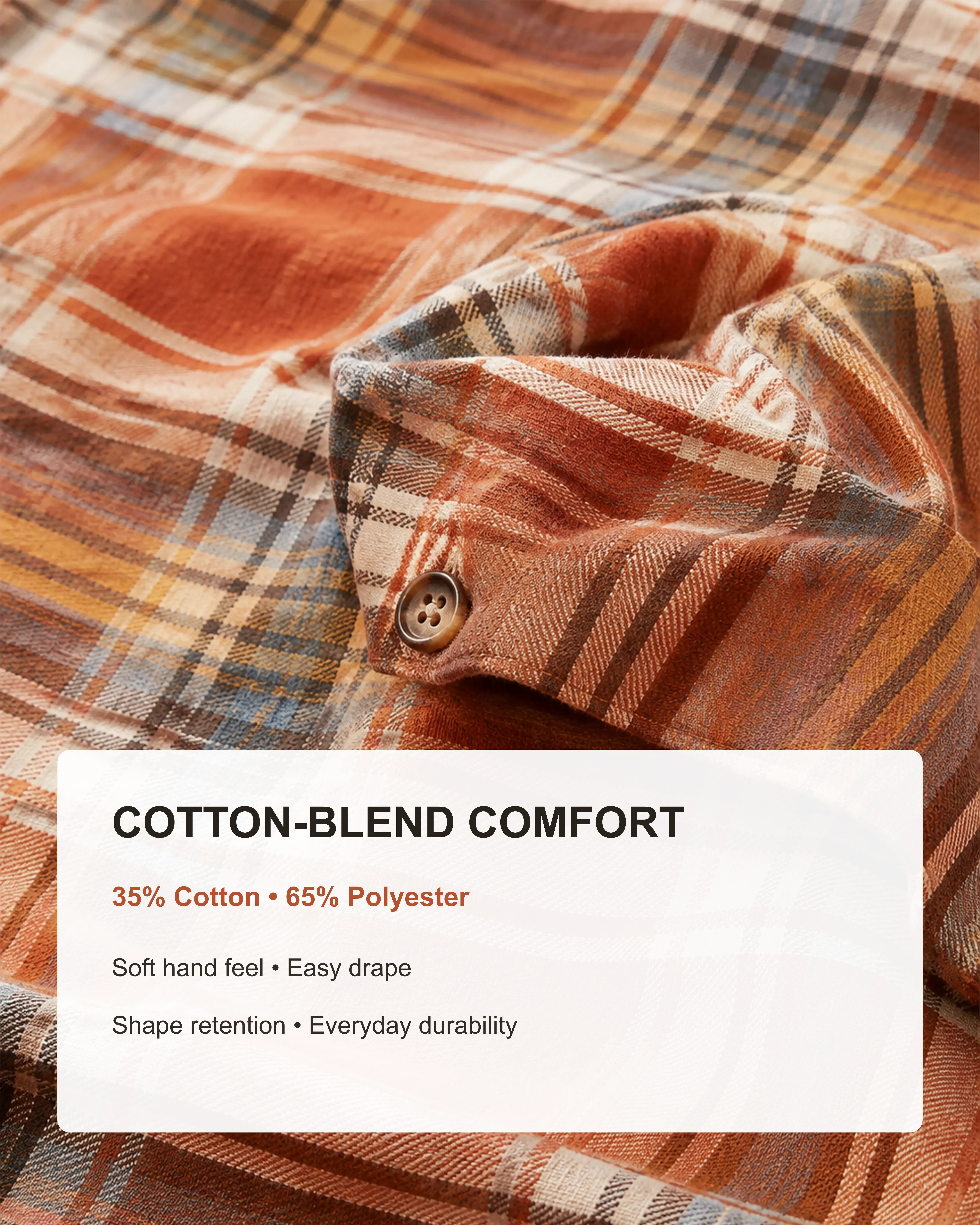 35 percent cotton 65 percent polyester fabric benefits