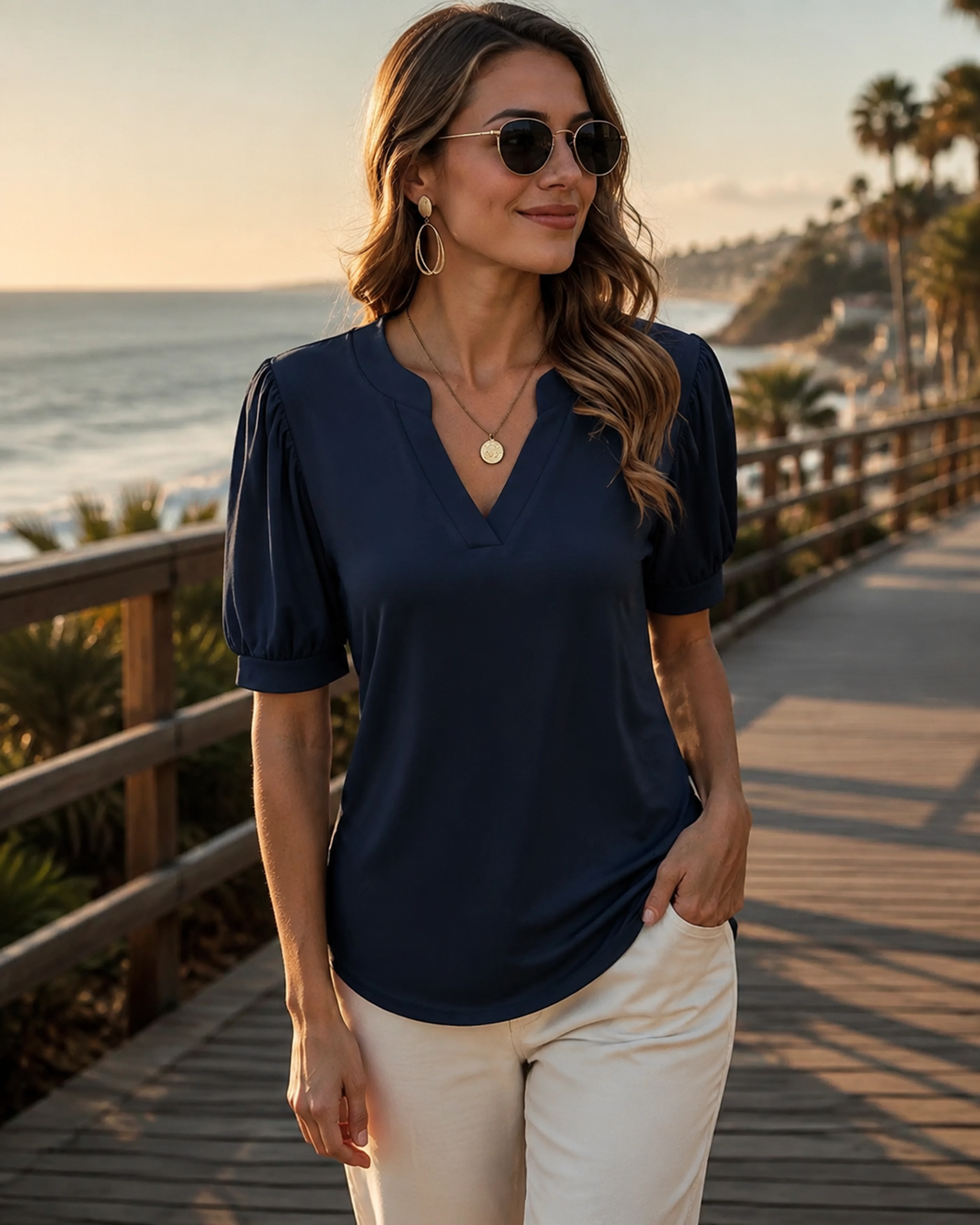 Mara top in a relaxed California coastal look