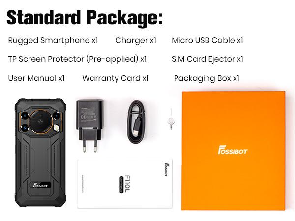 FOSSIBOT F110L Rugged Phone Android 15, 128dB Louder Speaker, 10000mAh Battery Cell Phone Unlocked, 12GB+128GB/2TB Rugged Phone, 6.745" Display Smartphone, 50MP Camera, Dual SIM/OTG/NFC/IP68/IP69K fathersdaygift