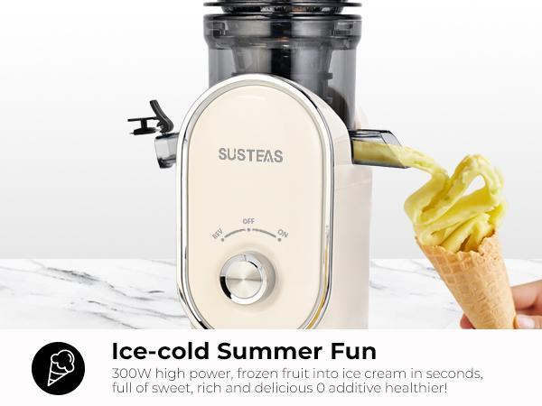 SUSTEAS 5.3" XL Cold Press Juicer &ndash; Fits Whole Fruits & Greens, No Cutting! High Nutrient Retention & Maximum Juice Yield.