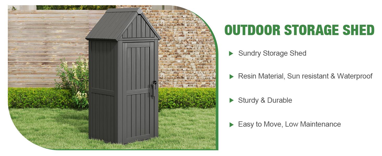 Outdoor Storage Cabinet, Cleaning Cabinet, Tool Cabinet, Rainproof and Waterproof, Sunproof for US Backyards & Patios, Garden Tool Room, Backyard Storage Box