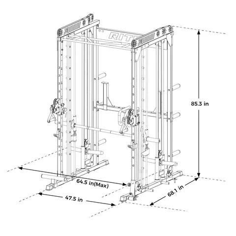 RITFIT M1 Pro/2.0 Multi-functional Smith Machine with Modern Steel Frame, Powerful Storage System, Smooth Cable Crossover System, Lat Pulldown Machine for Home Gym Strength Training, Home Exercise Equipment RITFIT M1 Pro/2.0 Multi-functional Smith Machine with Modern Steel Frame, Powerful Storage System, Smooth Cable Crossover System, Lat Pulldown Machine for Home Gym Strength Training, Home Exercise Equipment