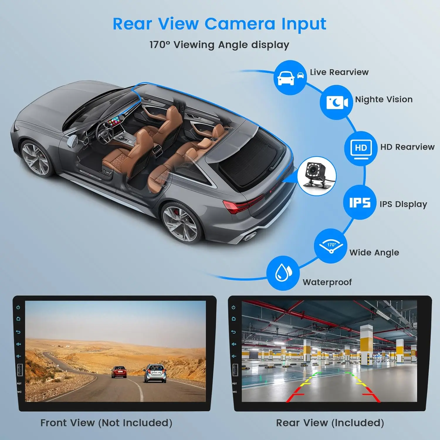 Radio CarPlay inalámbrica de 9 pulgadas con Bluetooth y pantalla táctil.