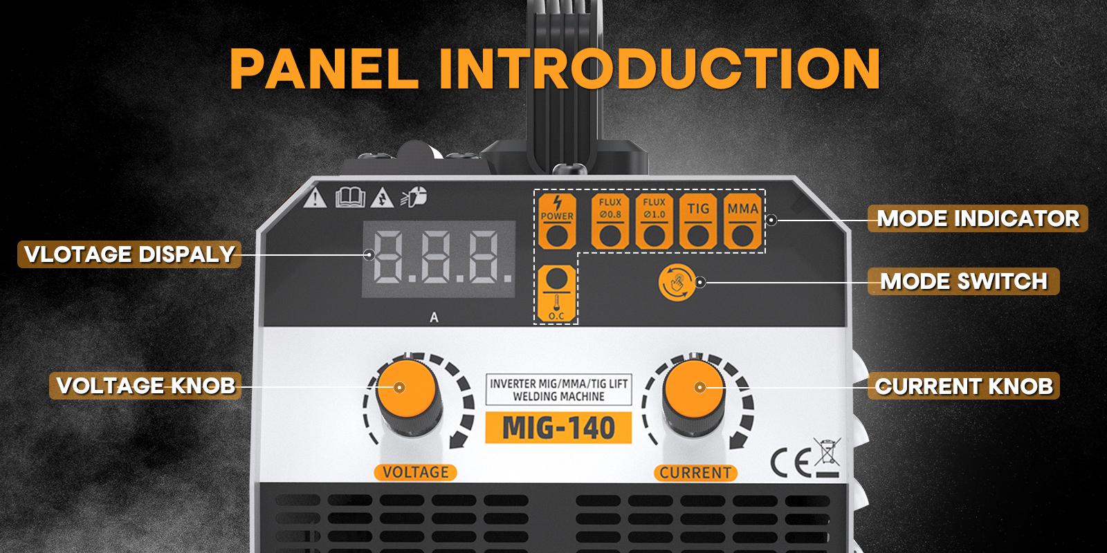 3-in-1 MIG Welder Kit with Synergic Control, 140A 110V Flux Core/TIG/MMA Welding Machine, LED Digital Display 3-in-1 MIG Welder Kit with Synergic Control, 140A 110V Flux Core/TIG/MMA Welding Machine, LED Digital Display