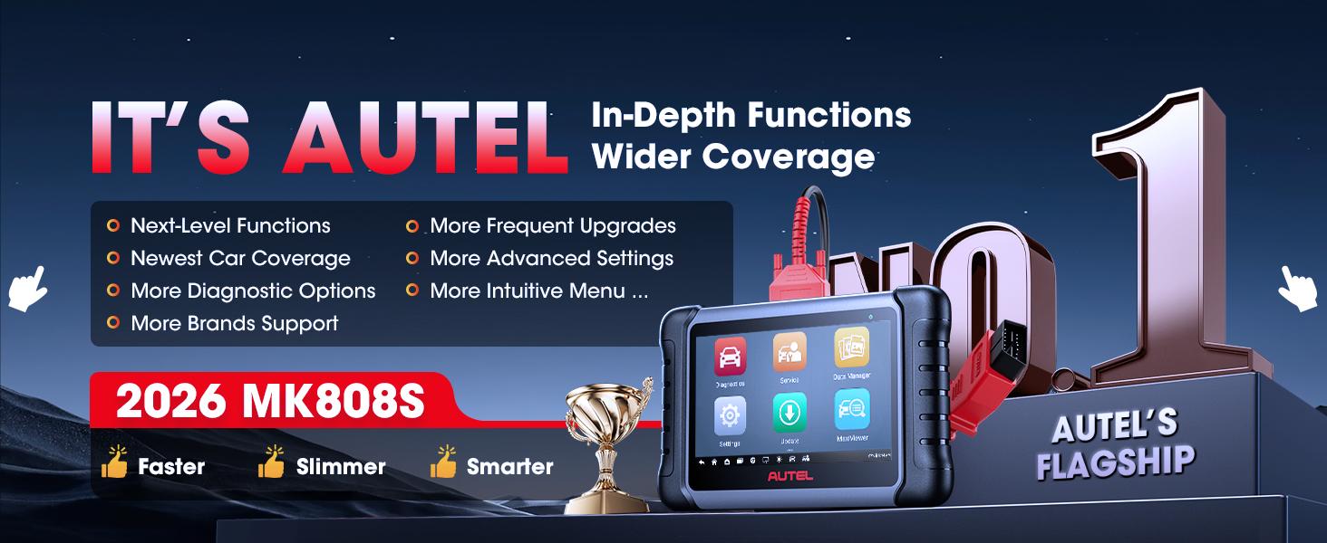 Autel Scanner MaxiCOM MK808S Car Diagnostic Scan Tool Bi-directional All Systems Diagnosis 28+ Services Active Test Automotive,father'sdaygifts