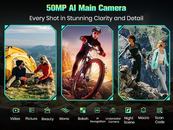 FOSSIBOT F110L Rugged Phone Android 15, 128dB Louder Speaker, 10000mAh Battery Cell Phone Unlocked, 12GB+128GB/2TB Rugged Phone, 6.745" Display Smartphone, 50MP Camera, Dual SIM/OTG/NFC/IP68/IP69K fathersdaygift