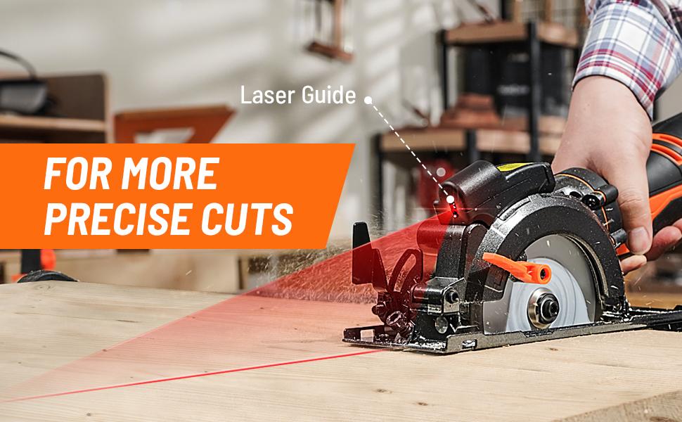 DOVAMAN Circular Saw, 5.8A 4-1/2" w/Laser, Auxiliary Handle, 6 Saw Blades(4½", 4¾") Max Cutting Depth 1-11/16", Wood, Soft Metal, Plastic, Tile-MCS01A,#Summervibes DOVAMAN Circular Saw, 5.8A 4-1/2" w/Laser, Auxiliary Handle, 6 Saw Blades(4½", 4¾") Max Cutting Depth 1-11/16", Wood, Soft Metal, Plastic, Tile-MCS01A,#Summervibes