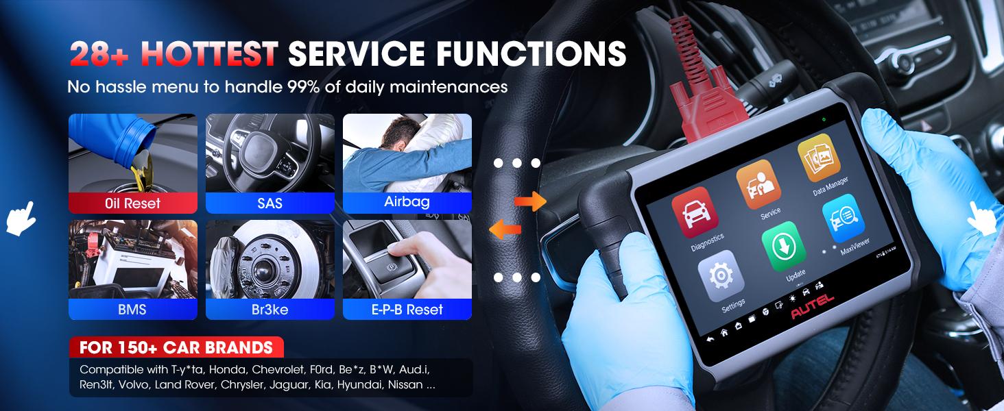 Autel Scanner MaxiCOM MK808S Car Diagnostic Scan Tool Bi-directional All Systems Diagnosis 28+ Services Active Test Automotive,father'sdaygifts