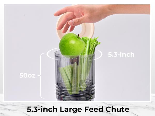 SUSTEAS 5.3" XL Cold Press Juicer &ndash; Fits Whole Fruits & Greens, No Cutting! High Nutrient Retention & Maximum Juice Yield.