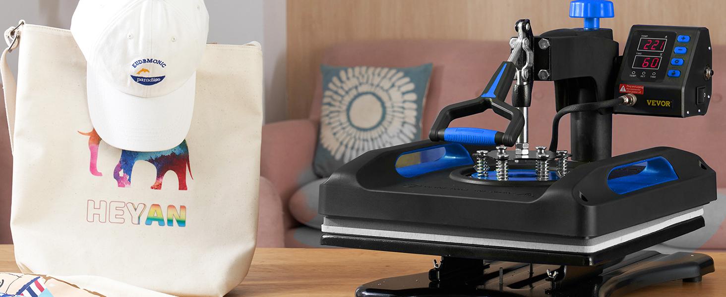 【fathersdaygift】VEVOR Heat Press Machine 15 x 15 Inch 8 in 1 Heat Press 800W Sublimation Machine 360° Rotation Swing Away 8 in 1 Shirt Printing Machine Dual-Tube Heating for DIY T-Shirts Cap & Mugs 【fathersdaygift】VEVOR Heat Press Machine 15 x 15 Inch 8 in 1 Heat Press 800W Sublimation Machine 360° Rotation Swing Away 8 in 1 Shirt Printing Machine Dual-Tube Heating for DIY T-Shirts Cap & Mugs