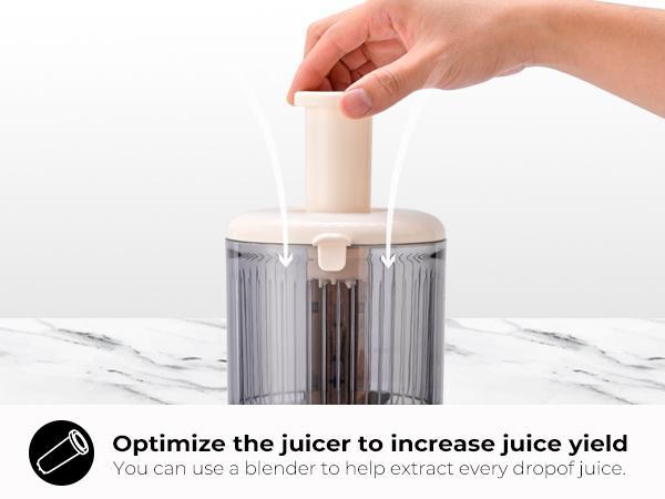 SUSTEAS 5.3" XL Cold Press Juicer &ndash; Fits Whole Fruits & Greens, No Cutting! High Nutrient Retention & Maximum Juice Yield.