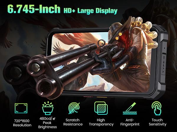 FOSSIBOT F110L Rugged Phone Android 15, 128dB Louder Speaker, 10000mAh Battery Cell Phone Unlocked, 12GB+128GB/2TB Rugged Phone, 6.745" Display Smartphone, 50MP Camera, Dual SIM/OTG/NFC/IP68/IP69K fathersdaygift
